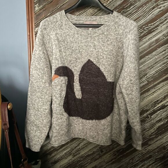 Folk by Hansel from Basel black swan pullover sweater - Picture 5 of 8